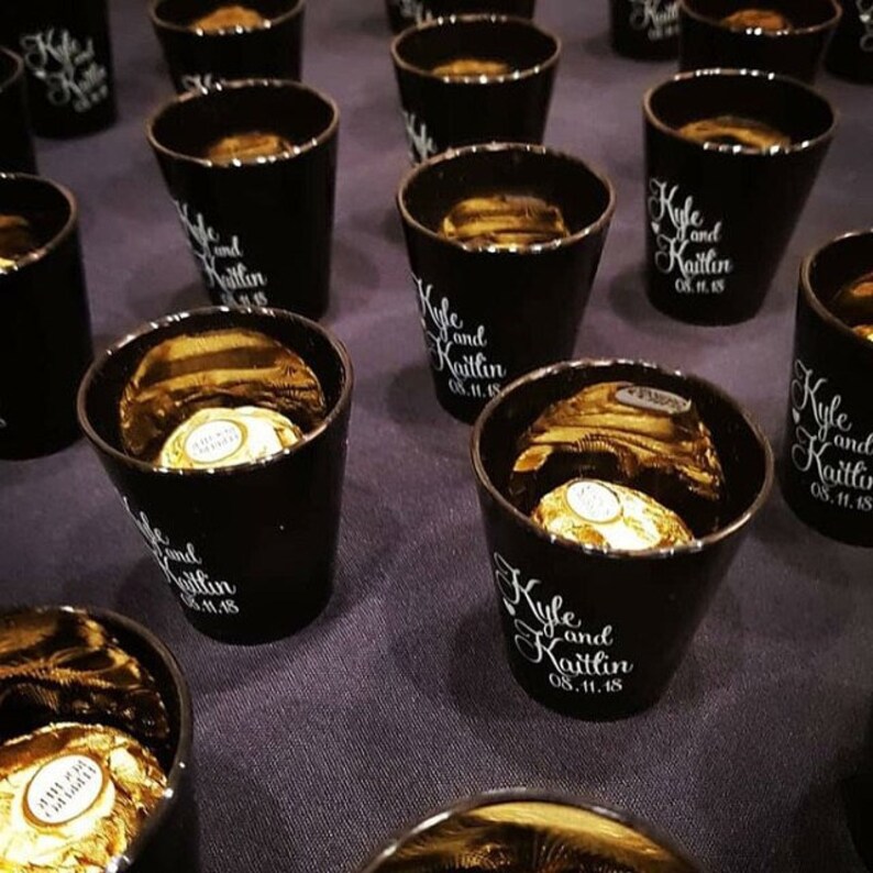 150 Wedding Favors Personalized Plastic Shot Glasses Custom Etsy