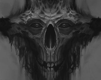 Idol Skull | Dark Fantasy Horror - Art Print- Digital Download