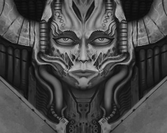Bio-tech Mainframe | Dark Fantasy Sci-fi - Art Print- Digital Download