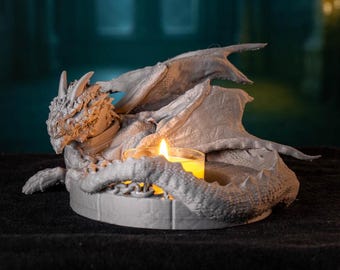 Dragon Tealight Candle Holder - Gothic Fantasy PLA Decor