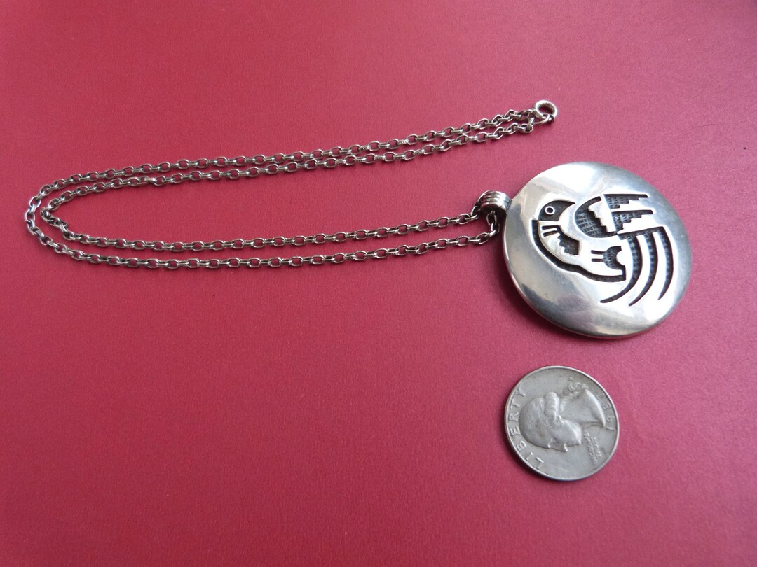 Vintage Native American Hopi Craft Pendant Sterling Silver Vintage Native American Hopi Craft Pendant Sterling Silver