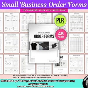 Editable Small Business Order Form Templates PDF, Printable Canva Forms & Invoices, Editable Order Form Templates with PLR Use Rights