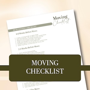 Moving Checklist Printable | New Home Planning Guide | Homeowner Organization Template | Realtor Client Gift | Editable PDF Download