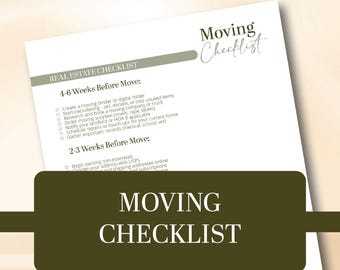 Afdrukbare checklist verhuizen | Gids voor nieuwe woningplanning | Sjabloon organisatie huiseigenaar | Cadeau klant makelaar | Bewerkbare pdf-download