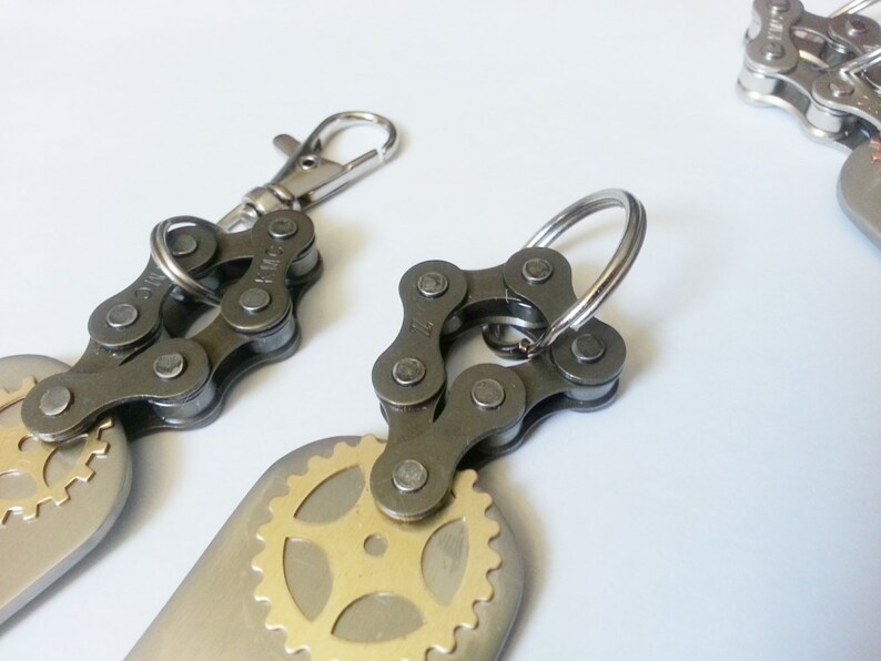 Bike Chain Bottle Opener Key Chain With Gear Charm Etsy
