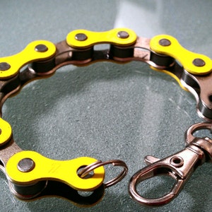 Bike Chain Bracelet Yellow and Silver Two-Tone - BCYSIL