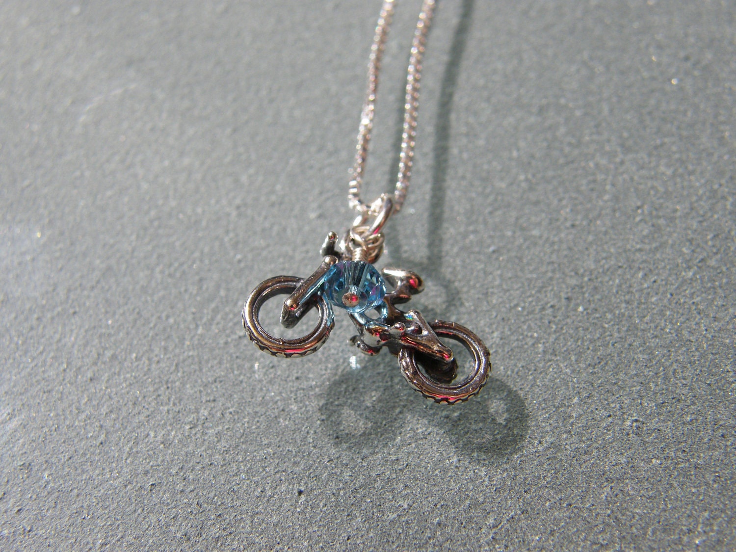 Sterling BMX Bike Charm Necklace with Birthstone SNBIKE01 Etsy