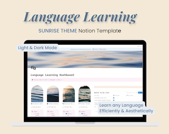 Language Learning Notion Template | Vocabulary, Grammar, Mistake Tracker (Digital Download)