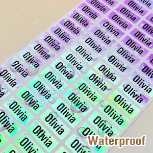 school name labels custom /sticker 100 pcs /daycare/preschool/kindergarten/waterproof