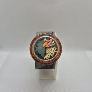 Vintage Swatch Pop &quot;Golden Cage&quot; Watch PWK186 - 1992 Swiss Quartz Timepiece