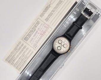 Vintage Swatch Chronograph SCB108 "Award" - Swiss Quartz Watch with Box & Papers