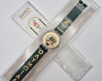 Vintage Swatch Special SAZ104 “Pyrsos” (1995) — Schweizer Automatikuhr mit Box & Papieren