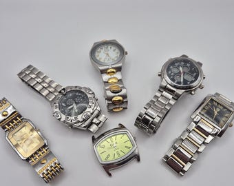 Vintage Lot of 6 Men's Watches – Mixed Brands Quartz Wristwatch Collection