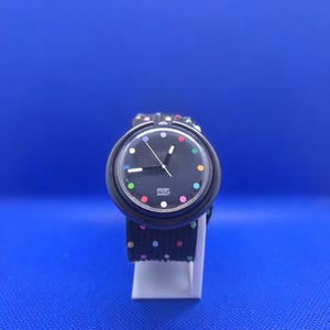 Swatch Pop Funky Rainbow Watch: 1989 Swiss Quartz Retro Collectible with Original Box
