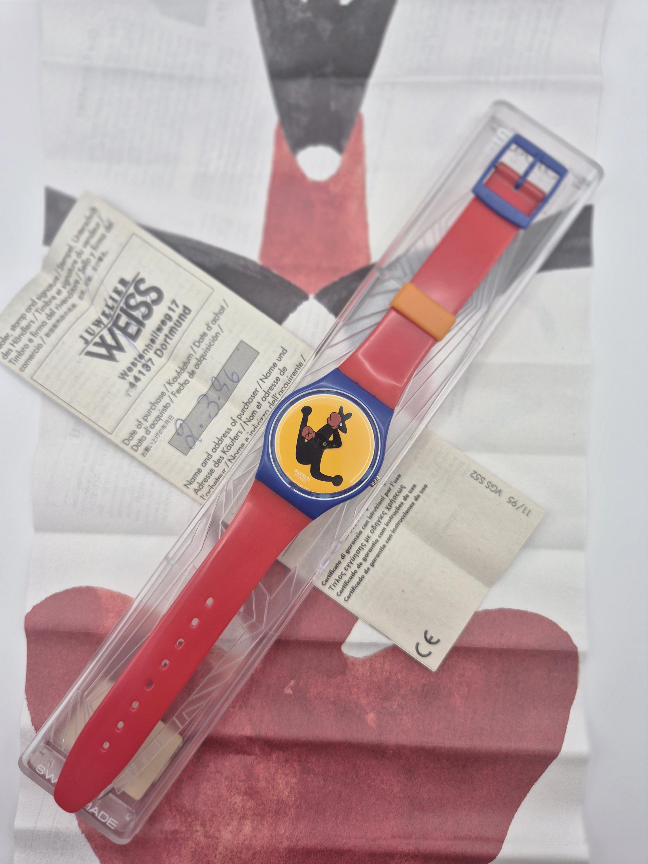 Swatch Gent GN163 “boxing” (1996) — NOS With Box, Papers  display picture 1