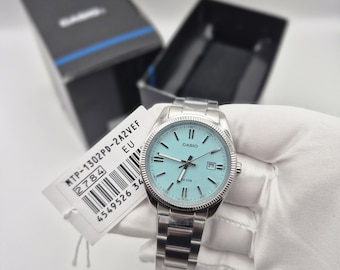 Casio MTP-1302PD-2A2VEF — Orologio con quadrante blu Tiffany e cassa in acciaio inossidabile (nuovo, nella sua confezione originale, mai indossato)