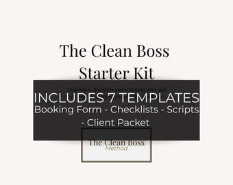 Clean Boss Starter Kit – Cleaning Business Templates, Checklists, Booking Form, Client Scripts & Pricing Guide (Digital Download)