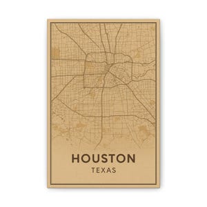 Houston Map Canvas Print, Stretched Wall Art, Texas Gift, Home Decor, City Map Art, Unique Gift for Houston Lovers