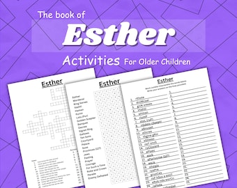 Esther Bibelaufgaben: Kreuzworträtsel, Wortsuche und Buchstabenfolge (Digitaler Download)