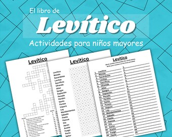 Levítico (Espanhol) Quebra-cabeças Bíblicos – Jogo de Palavras Embaralhadas, Palavras Cruzadas (Download Digital)