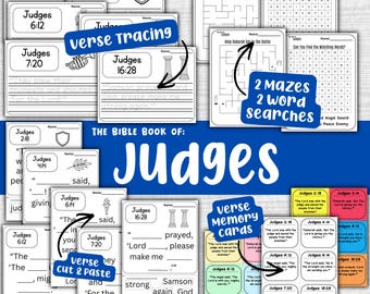 The Bible Book of Judges Verse Memory Activities Cut & Paste (Instant Download)