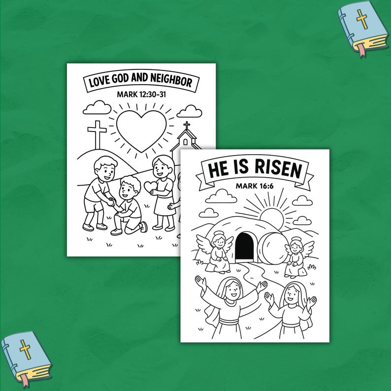 The Book of Mark Bible Coloring Pages and Songs for Kids (instant ...
