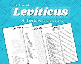 Leviticus- Activities for learning the books of the bible for older children (instant download)