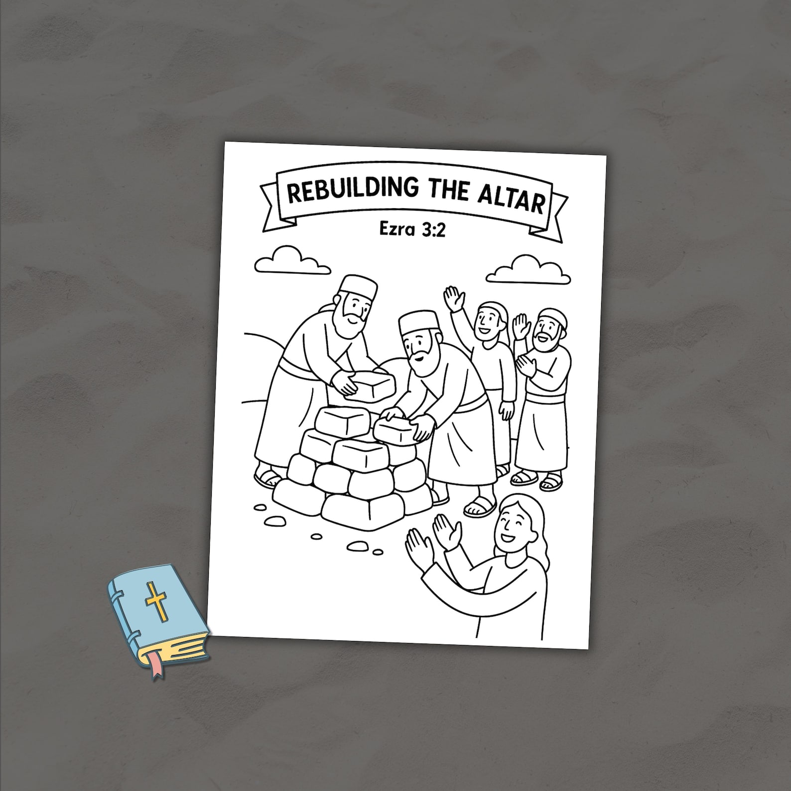 Ezra-coloring Pages and Songs for Kids Learning the Bible (instant ...