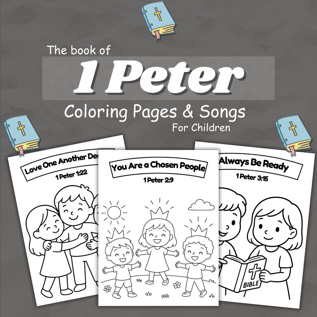 1 Peter Bible Coloring Pages and Songs for Kids (instant Download) - Etsy