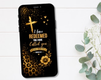 Papel de parede cristão para celular – Isaías 43:1 Redimidos, chamados pelo nome (Download digital)