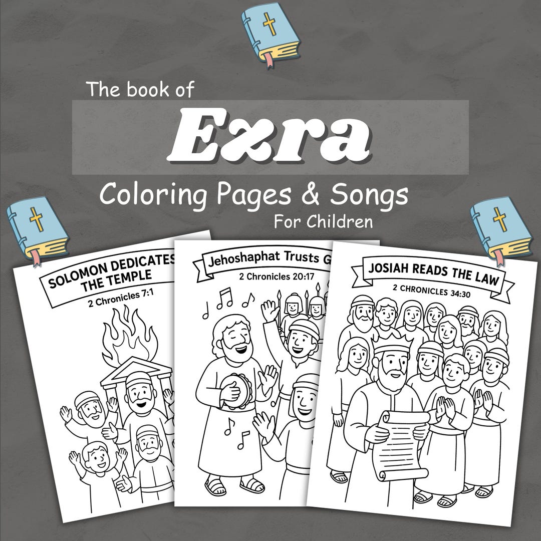 Ezra-coloring Pages and Songs for Kids Learning the Bible (instant ...