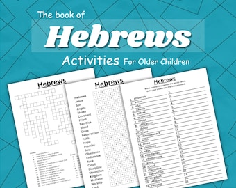 Hebrews Bible Activities: Crossword, Word Search, and Word Scramble (Digital Download)
