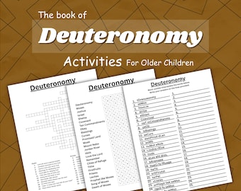 Deuteronomy Bible Activities: Crossword, Wordsearch (Digital Download)