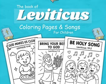 Leviticus Coloring pages and songs for kids (Instant Download)