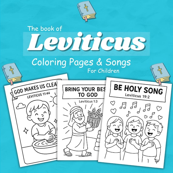 Leviticus Coloring pages and songs for kids (Instant Download)