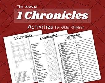 1 Chronicles Bible Activities: Crossword, Word Search, and Word Scramble (Digital Download)