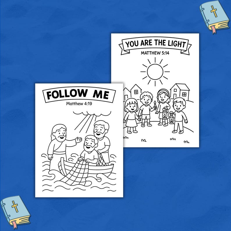 The Book of Matthew Bible Coloring Pages and Songs for Kids (instant ...