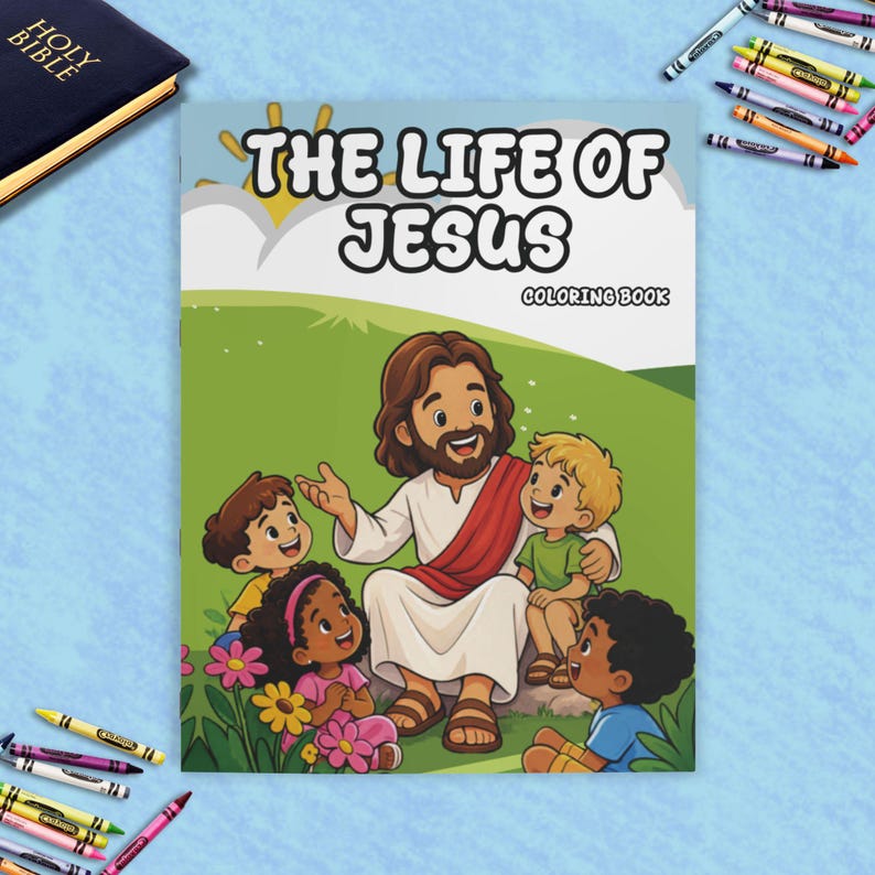 The Life of Jesus Coloring Book Christian Kids Bible Scenes - Etsy