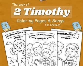 2 Timothy Bibel Ausmalbilder und Lieder für Kinder (Instant Download)