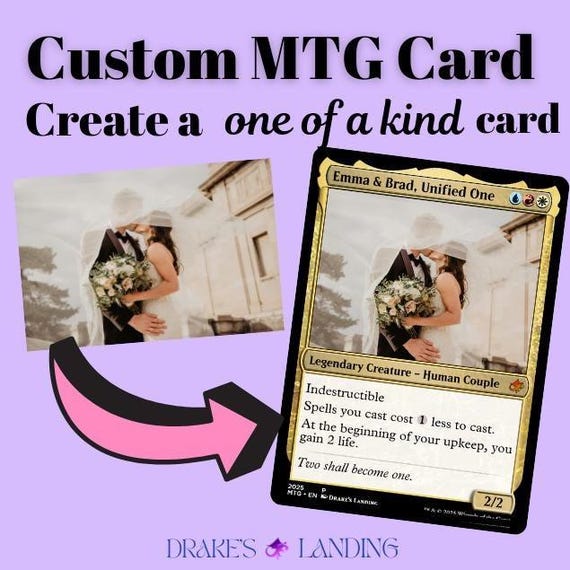 Personalized MTG Card Art Design Custom Portrait Card Creation for  Anniversary Gift Idea Player Card Display Custom Artwork Card Collection -  Etsy Israel