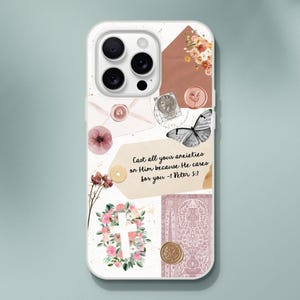 Capa de celular com versículos da Bíblia, presente cristão para mulheres, iPhone 16, 15, 14, 13, 12, 11 X PRO Max Plus, capa flexível com citação bíblica cristã e colagem