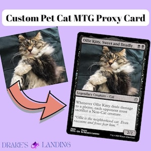 Personalized Pet Cat Digital MTG Custom Card Collector Item Fantasy Design Special Gift Trading Card Memorial Keepsake Display Proxy