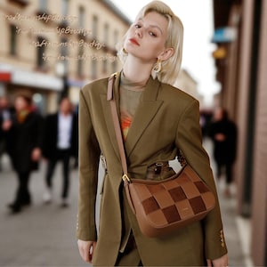 Leather Saddle Bag: Women&#39;s Office Tote, Vintage Shoulder Purse