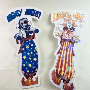 Sundrop and Moondrop Holographic Stickers