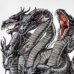 Black Hydra art print