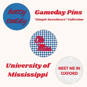 Ole Miss Gameday Button - 3pc Simple Sweetheart Pack