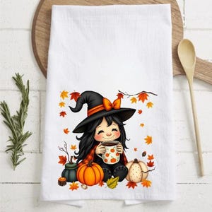 Witchy Kitchen Towel: Halloween Decor, Pumpkin Spice Vibe