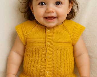 Crochet Baby Vest, Handmade Cotton Outfit