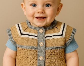 Handmade Baby Vest, Organic Yarn