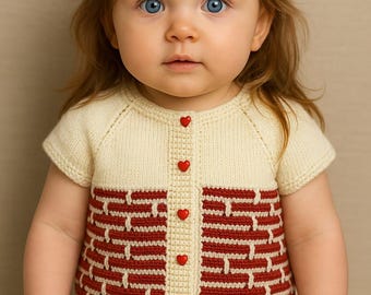 Handmade Baby Vest, Natural Yarn Cardigan